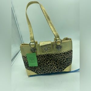 Beautiful fuzzy animal print bag, brand new